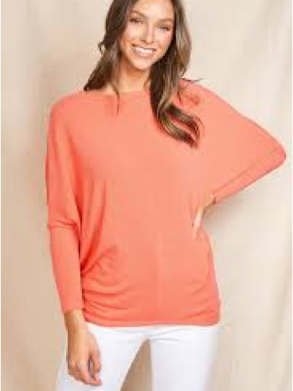 Jolie Coral Batwing Sleeve Top